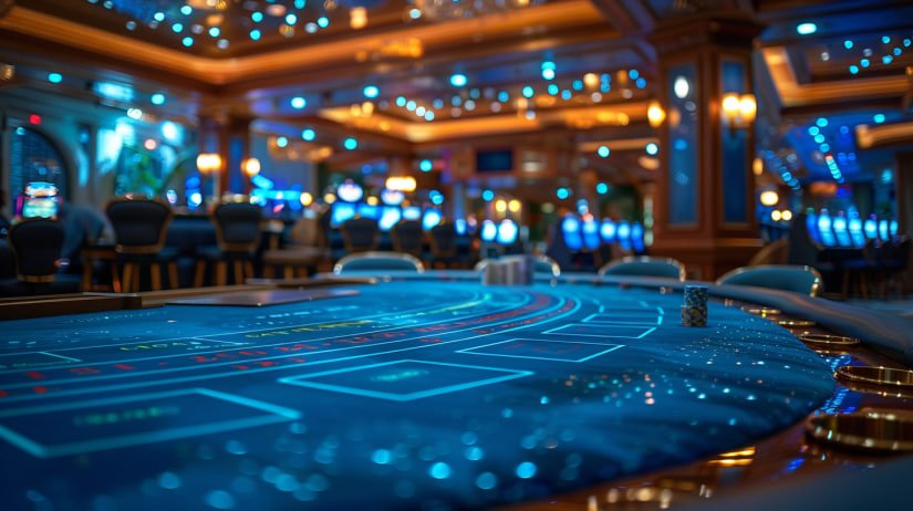 Visual promosi bonus mingguan dengan tema neon bercahaya menggambarkan hiburan taruhan yang menarik